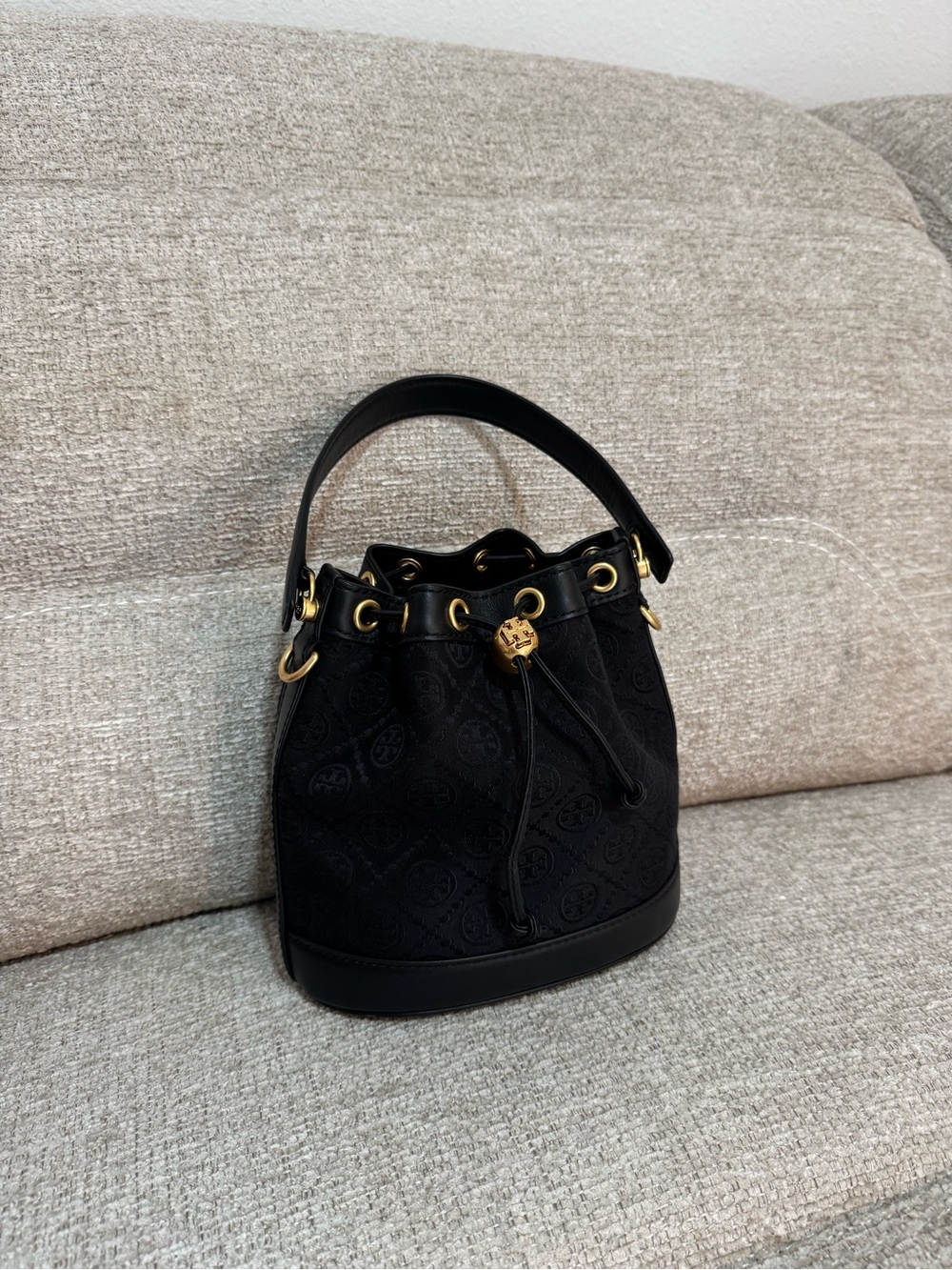 Tory Burch T Monogram Jacquard Bucket Bag